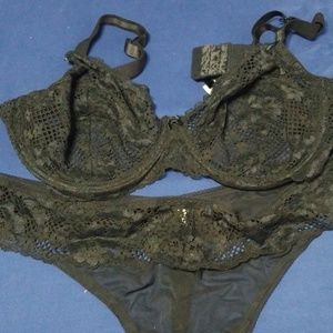 AdoreMe black lace unlined set